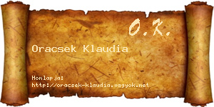 Oracsek Klaudia névjegykártya