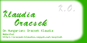 klaudia oracsek business card